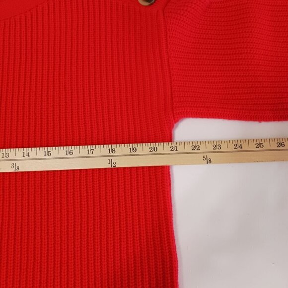 NWT Madewell Red Calloway Pullover Sweater Wool Blend Wide Sleeves Boatneck Boxy - Picture 13 of 15